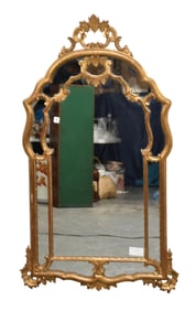 Italian Carved Giltwood Rococo Style Mirror. 53 x 31 inches