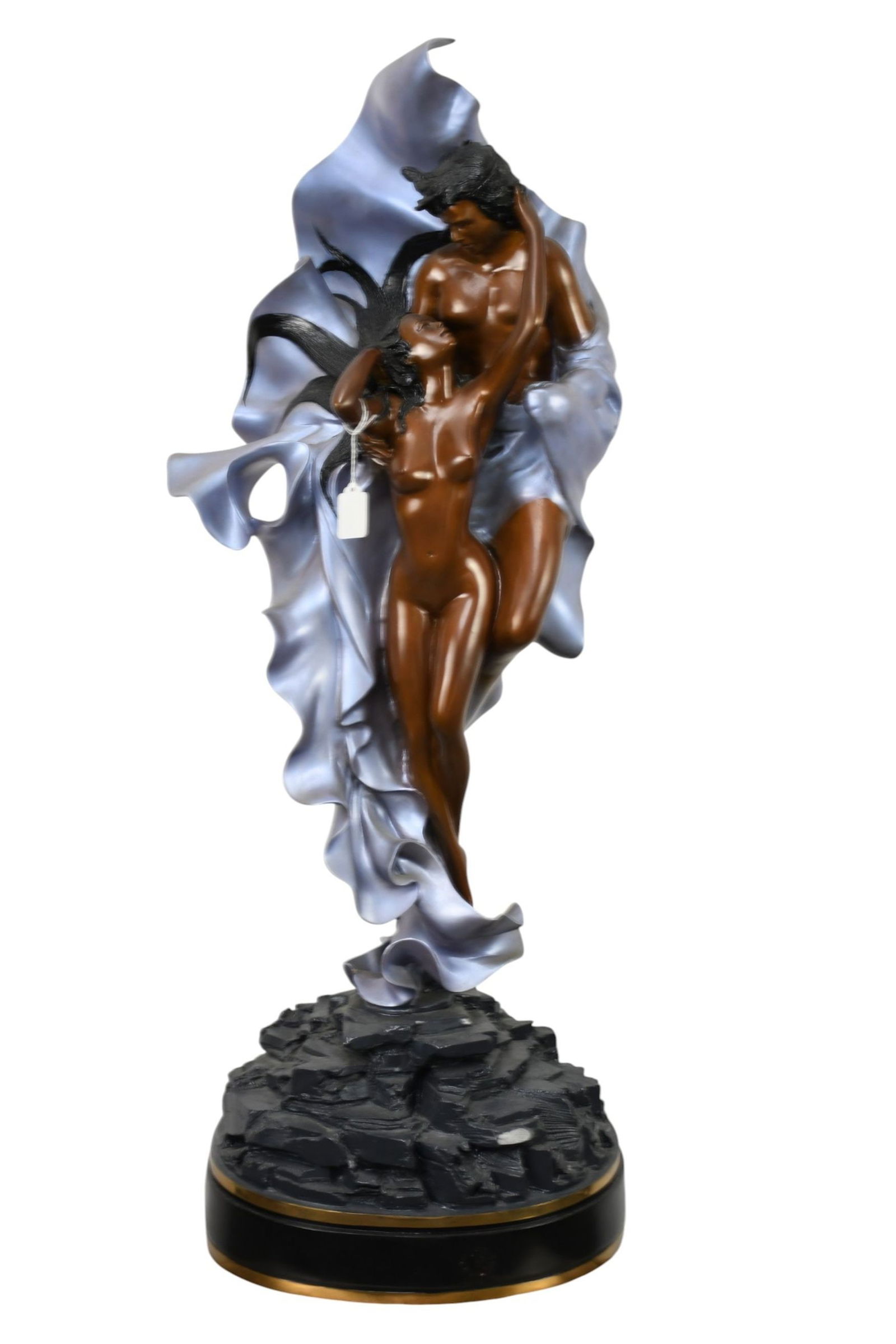 Angelo Basso Bronze Sculpture "Pado & Francesca" 1989, #94/95, 40"h x 14"w (1 of 11)