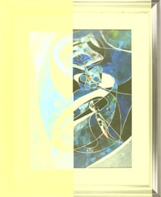 Jean-Claude Gaugy (Born 1944) Oil on board, "The Grace" -1998. blue white and black,  oil on board