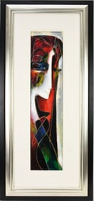 Jean-Claude Gaugy (Born 1944) Oil on board, approximately 24 x 6 inches,  Lady profile, Signed on