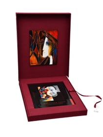 Jean-Claude Gaugy Portfolio/Book hand signed also contains a 10 x 8 inch Oil on Panel Portrait
