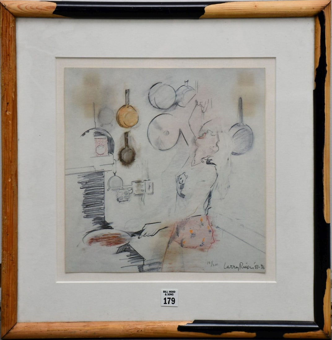 Larry Rivers (1925-2002) Kitchen, 1981-86. Lithograph in colors, 12 x 12 inches (30.5 x 30.5 cm): Larry Rivers (1925-2002) Kitchen, 1981-86. Lithograph in colors, 12 x 12 inches (30.5 x 30.5 cm) (sheet) Ed. 118/200, Signed, dated, and numbered lower right. Overall framed size is 19-1/2 x 19-1/2 in