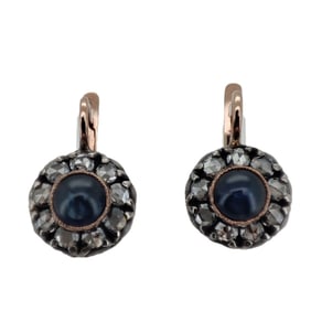 Vintage Imperial Era Rose Gold, Rose cut Diamonds Earring.