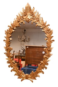 Gilded Leaf & Floral Design Framed Mirror, 47"h x