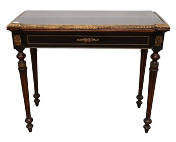 Hall Table/Console, 19th c, Bronze Edging & Gilt Mounts, 29"h x 35"w x