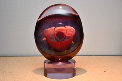 Dino Rosin 'Pianeta' Murano Glass Sculpture, Italian, Late 20th Century - Murano glass sculpture by