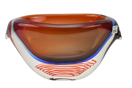 Giuliano Tosi Murano Art Glass Vase, Italian, 20th Century - A large Murano art glass centerpiece