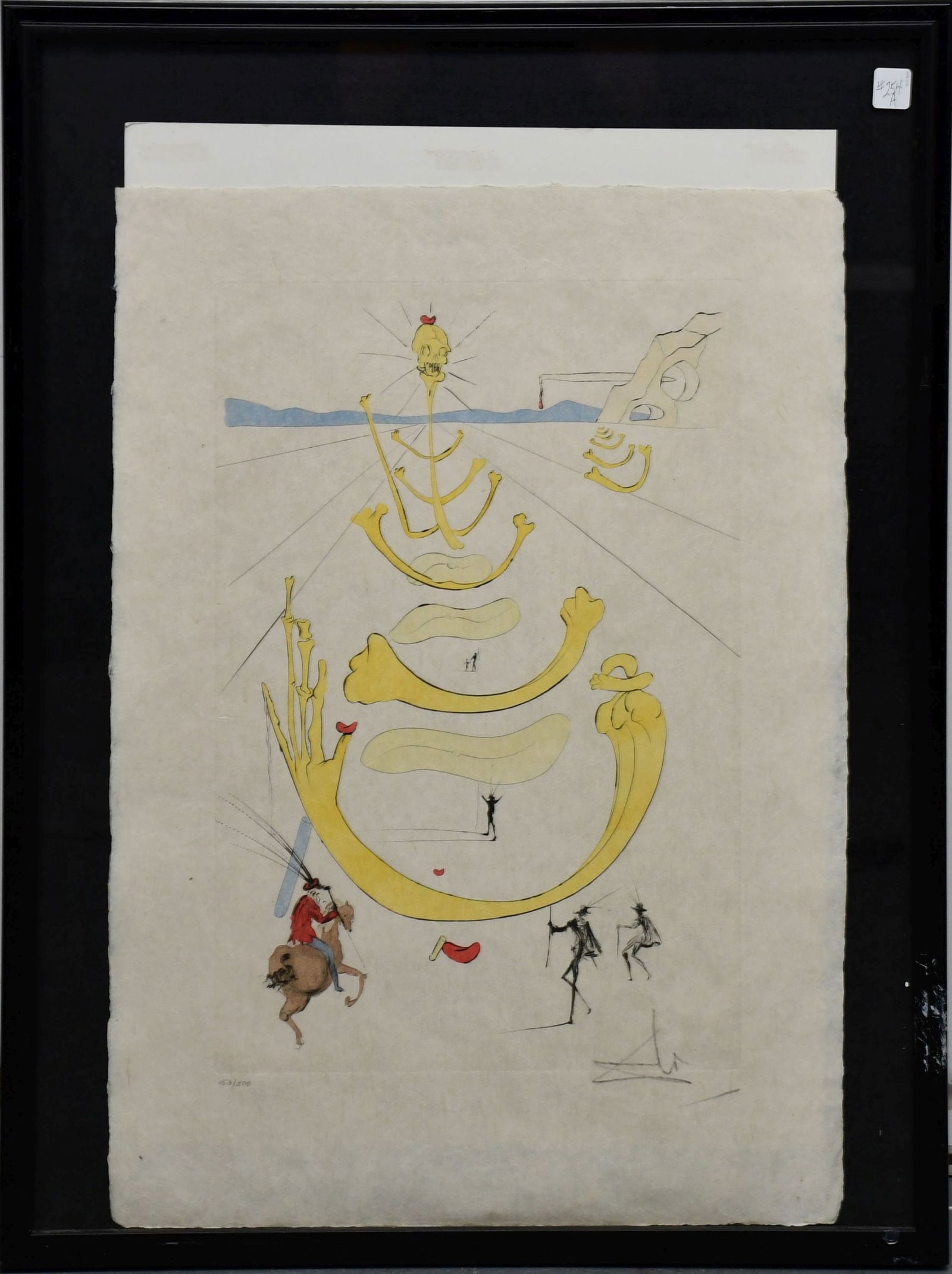 Salvador Dali Mask Of Death Color Etching, Hand Signed Surreal Horse Artwork. Edition 153/200. sheet (1 of 8)