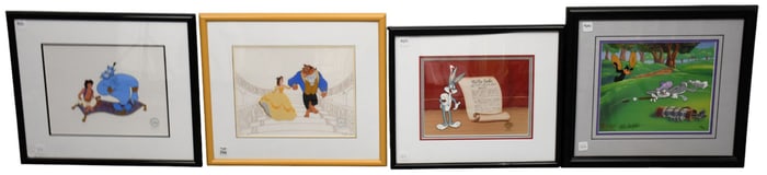 Warner Bros. animation art Production Cell- Bugs Bunny COA on reverse.  Serigraph Cel Wald Disney