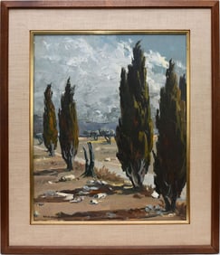 Ely Laumonier (French b. 1895) 20th Century French landscape countryside, sign, oil on canvas 24 x