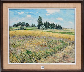 M. Frederick 20th Century European School, oil on canvas, Landscape- Summer Field, signed lower