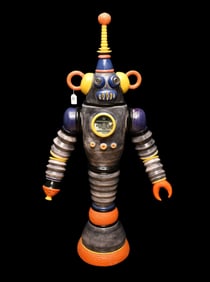 Life Size Ceramic Painted Robot, "Ambot", Made & Signed by Amber Pelish, Local Palm Beach County