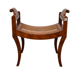 Maple Caned Diminutive Bench, 23 1/2"h x 24"w x