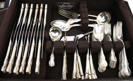 Towle Old Master Sterling Silver Flatware.  12 - 7" dinner forks, 11 - 6.25" salad forks, 14 - 6"