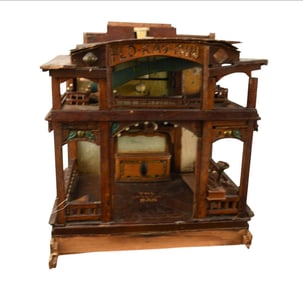 2 Story Folk Art "Dance Hall" "Flo Ray Inn', The Crystal Bar with Mirrors & Antique Lighting