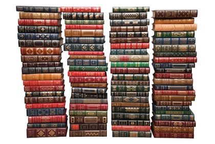 86 Assorted Franklin Leather Library Books