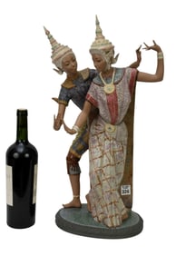 Lladro Grouping of Thai Dancers, 21"h x 11"w