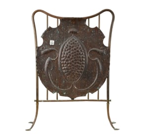 Art Nouveau Copper Fire screen, 29"h x 19"w