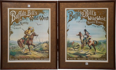 Pair of Buffalo Bill wild West Prints, from Buffalo Bill Museum Golden Colorado, printed by