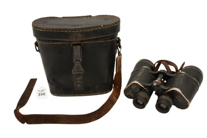 German WW2 Kreigmarine Zeiss DF 7x50 Binoculars & Case - A pair of World War II Kreigsmarine German
