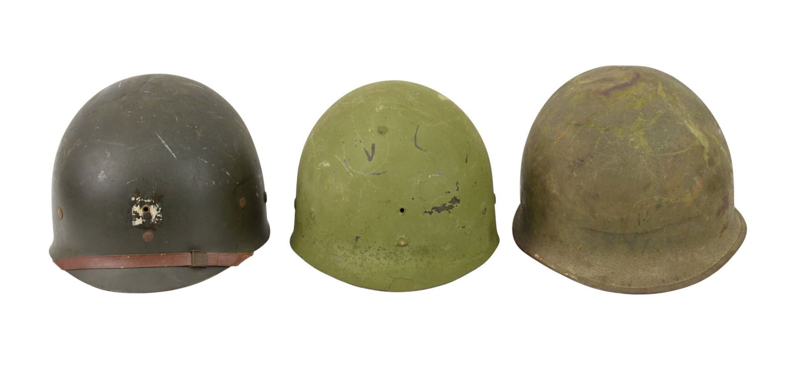 WWII US M1 Combat Helmet & Two Liners - WWII to Korean War Era. United States military M1 metal (1 of 8)
