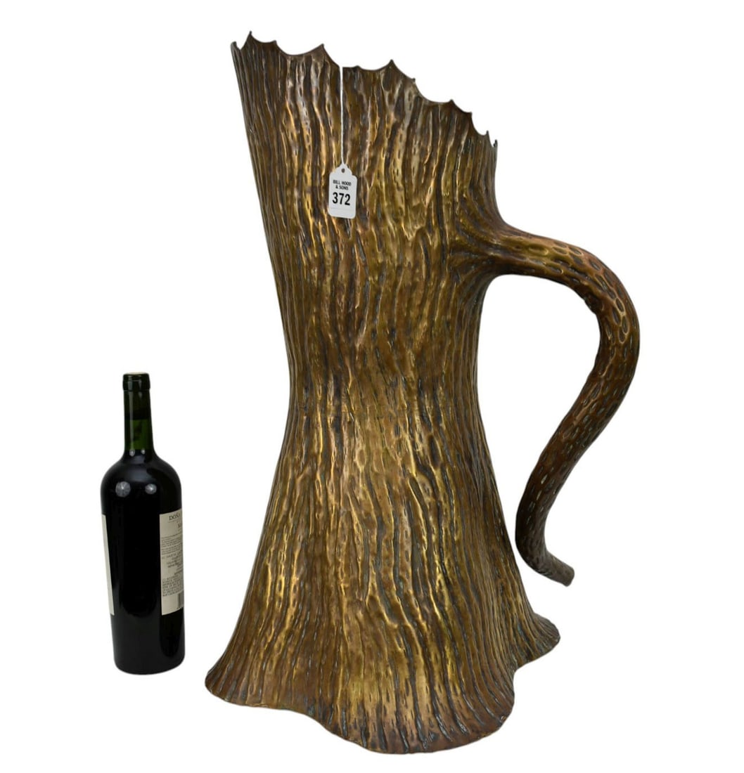 E. Casagrande Fois Bois Umbrella Stand, Italy, C. 1950s - An Italian copper or brass tree trunk form (1 of 9)