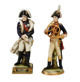 2 German Porcelain Soldier Figures, 9"h x 3"w