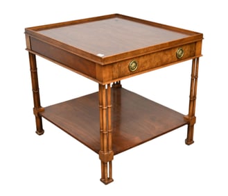 Baker Single Side Table, Bamboo Motif