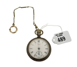 Antique Coin Silver American Waltham Pocket Watch. 1883 55mm  18s 11j  serial # 4774279 needs