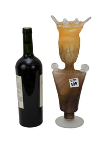 Art Glass Figure with Crown. 13" x 4.5" no chips.