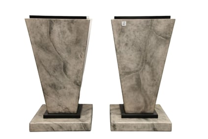 Pair Modern Pedestals With Faux Marble Laminate, 30"H x 16"w