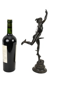 Bronze/Metal Mercury Sculpture, 14"h