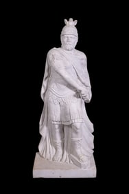 Marble Sculpture of Roman Warrior, 20th Century - A very large white marble sculpture of an Ancient