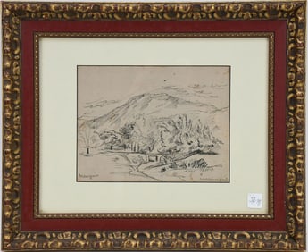 Henri Manguin (1874-1949), Le Pont -overall framed size 17x20½ inches. Sight 8 x 101/2 inches.