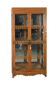 Wall Unit/Vitrine, with Chippendale Accents, 79"h x 40"w x