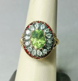 Russian Gold Diamond, GIA 1.95 carat Demantoid garnet ring size