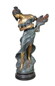 Life Size Bronze Female Sculpture, After Math Moreau