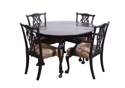 Continental Wake Table 18th Century, 31"h x 50"w, Center Board 18"w, Each Drop Leaf 18"d Sold with 4