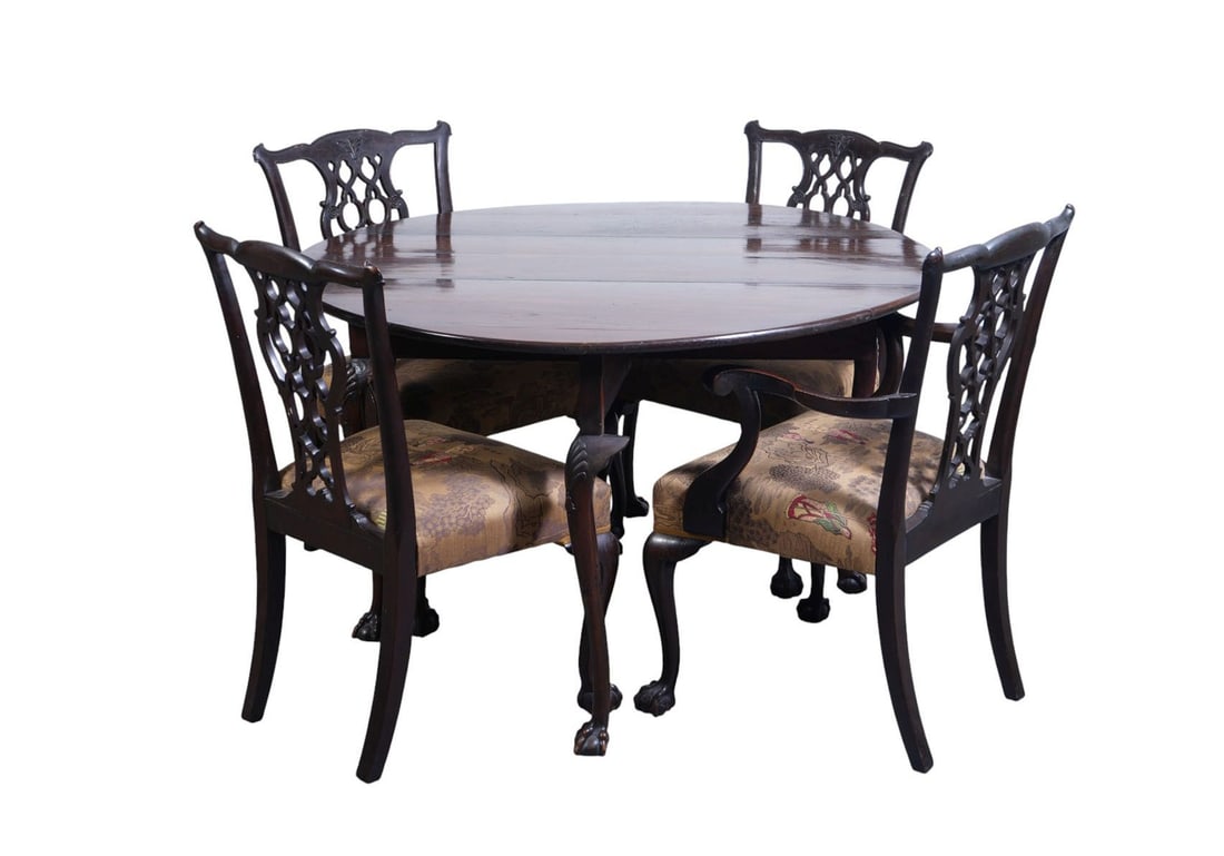 Continental Wake Table 18th Century, 31"h x 50"w, Center Board 18"w, Each Drop Leaf 18"d Sold with 4 (1 of 10)