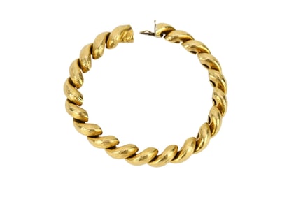 18K Yellow Gold Italy Macaroni Bracelet. 8" wt. 43.3