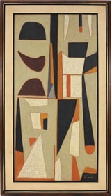 Will R. Barnet (American 1911 - 2012) oil on canvas, Modern Abstract Painting, canvas - 48 x 24
