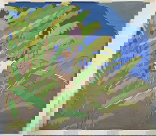 Sir Noel Coward (British 1899-1973) Jamaica Banana Farmer, paper size 22-1/2 x 24. inches. 2 large