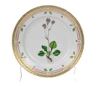 A Royal Copenhagen Flora Danica Plate - Denmark. Royal Copenhagen porcelain luncheon plate. With