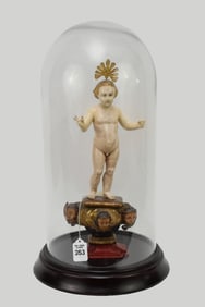 Spanish School, Infant Jesus Polychrome Sculpture, C. 18-19th Century - Spain or Portugal. A