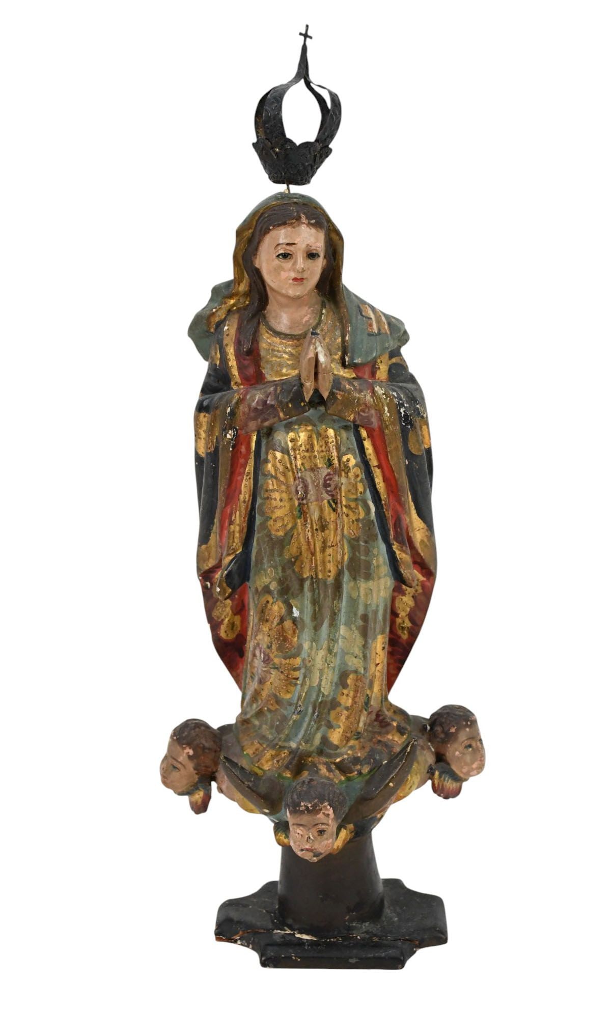 Colonial School, Our Lady of Conception Figure, C. 18th-19th Century - Spanish Colonial School, (1 of 7)