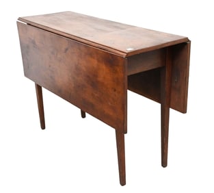 American Cherry !9th C. Drop Leaf Table with Swing Leg, 27"h x 41"w x 14"d center board, 13 1/2"w