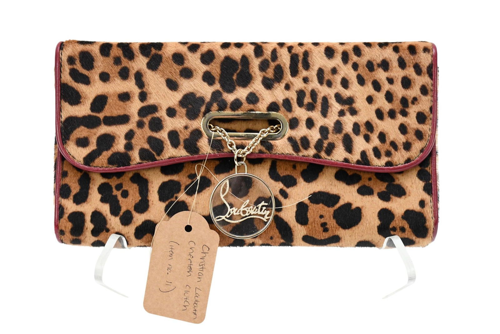 Christian Louboutin Riviera Flapover Clutch Bag, Does Not Include the Removable Chain Strap 10"w x: Christian Louboutin Riviera Flapover Clutch Bag, Does Not Include the Removable Chain Strap 10"w x 5.5"H Condition: Good * We Do Not Guarantee Authenticity*