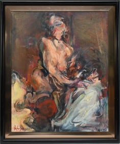 Gérard Pamboujian (French, b. 1941) - Portrait d'une jeune femme o/c, 32x 251/2 overall framed