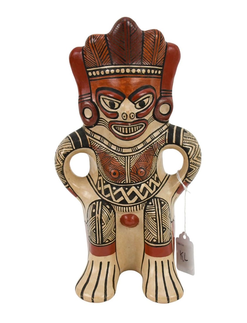 Gregorio Bracamonte (Nicaragua, 20th Cen.) Ceramic Figure - Pre-Hispanic style polychrome ceramic (1 of 8)