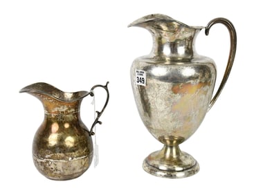 (2) Sterling Silver 925 Pitchers. Wt. 40 ozts size 6" and 10.5". Monogrammed